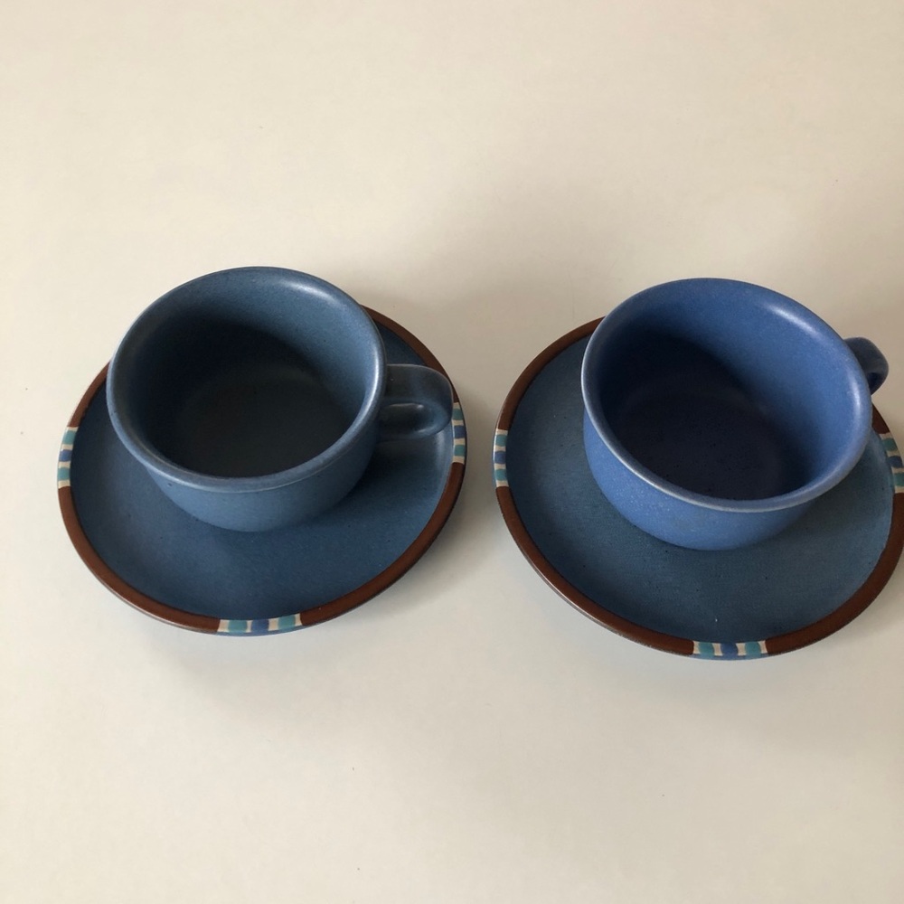 Set of 2 Dansk "Mesa - Sky Blue " Cups and Saucers Japan